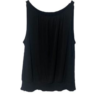 Blouse Sleeveless Black Elastic Stretchy Hem  L/XL
